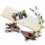 HR0257 MB102 breadboard module+MB102 830 holes breadboard+65pcs jumper wire